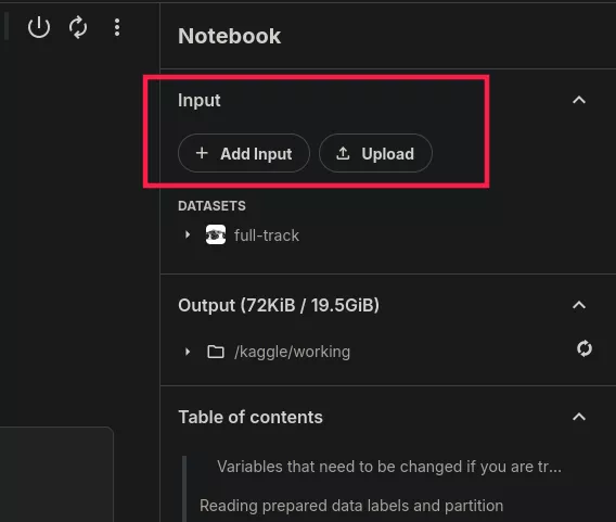 kaggle interface