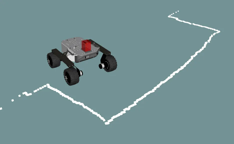 RViz visualization of RPLIDAR S3 scan data on Leo Rover